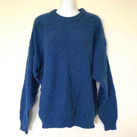 Eaton North Country Textured Pullover Sweater Cotton Blend Vintage Canada Made - Picture 1 of 5